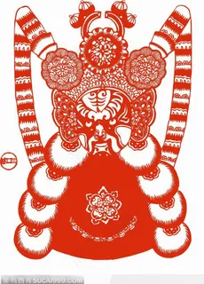 瞪眼京剧的脸谱剪纸