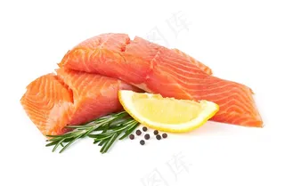 新鲜三文鱼排高清图片