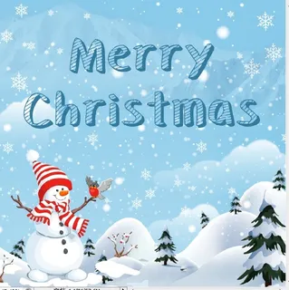 圣诞节雪人背景风景