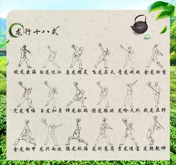 茶文化龙行十八式cdr矢量模版下载