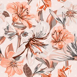 花卉唯美手绘花朵面料纹理手机壳布料面料印花服装矢量图案素材