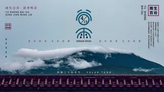 谷雨二十四节气海报设计