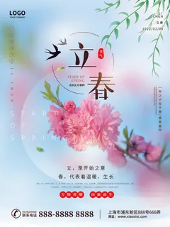 24节气立春春季新春春天海报模板PSD分层设计素材源文件模板