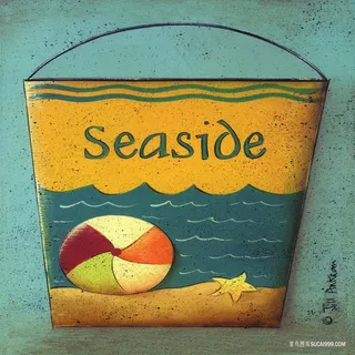 桶海边球高清油画