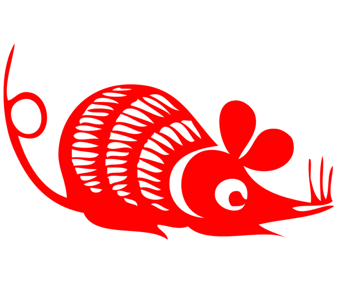 红色喜庆鼠年剪纸窗花新年快乐免扣PNG素材图片 (51)