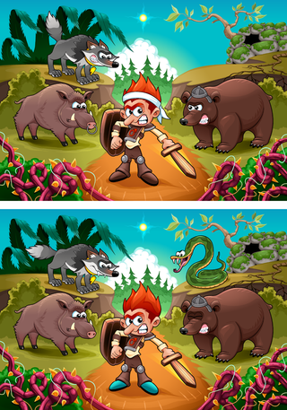 卡通人物与动物