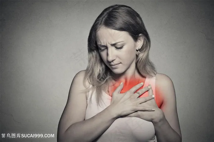 心脏疼痛的女人高清图片