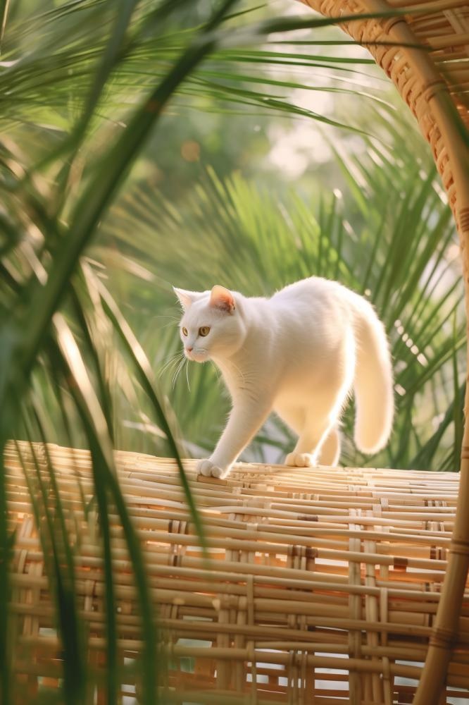 花园的小猫清新背景(896x1344)