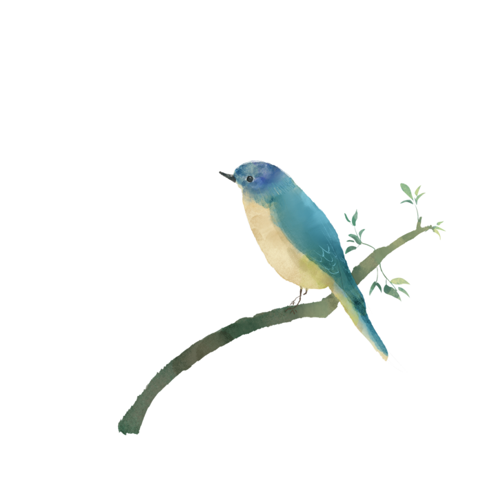 水墨花鸟装饰元素