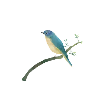 水墨花鸟装饰元素