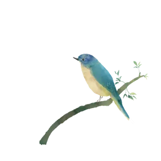 水墨花鸟装饰元素