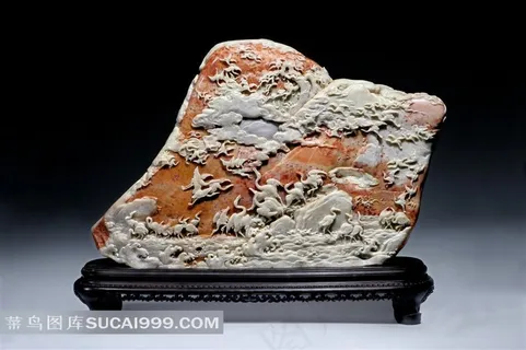 鹤啸九天寿山石雕