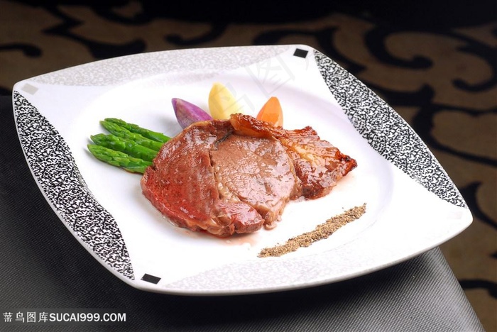 烤美国肉眼的美食图片