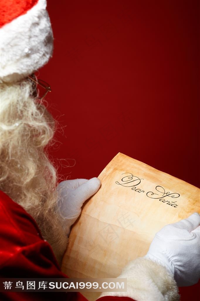 圣诞老人系列 - 拿着纸张的圣诞老人