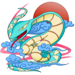 手绘山海经上古神兽夫诸凤凰麒麟青龙白虎朱雀玄武插画PSD素材