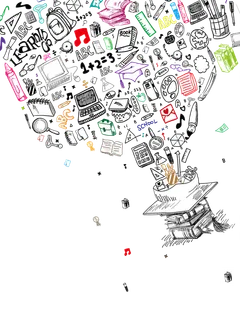 培训班招生卡通少儿兴趣班书本学习工具线条 培训班招生卡通少儿兴趣班书本学习工具线条