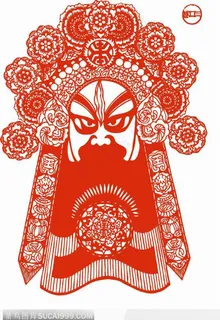 和善的京剧的脸谱剪纸