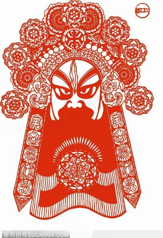 和善的京剧的脸谱剪纸