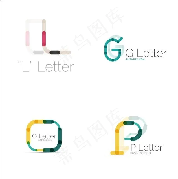 生活字母图标ai矢量模版下载