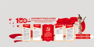 100周年党建文化背景墙