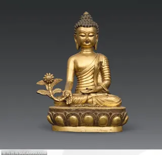 明宣德铜鎏金释迦牟尼像