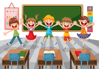 班级孩子跳跃卡通少儿兴趣班