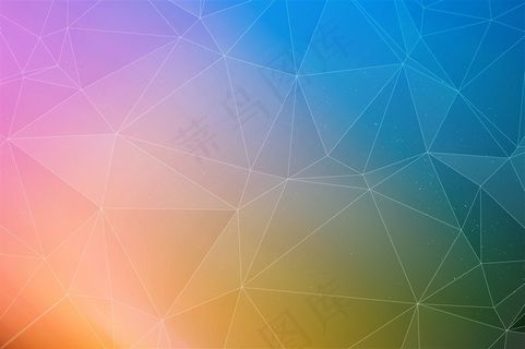 炫彩低多边形几何背景素材图片