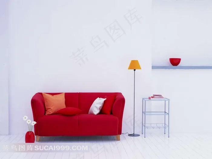 红色沙发素材