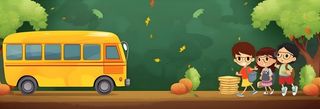 学校校车孩子上学背景