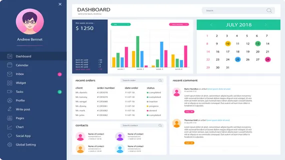 可视化大数据科技网页后台管理图表软件AI界面PSD模版素材源文件