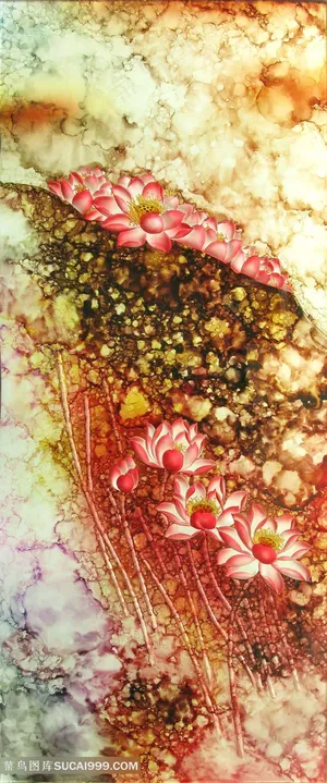 浮雕元素荷花图 浮雕元素荷花图