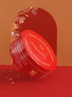 国潮风中式文创圆形盒子智能样机