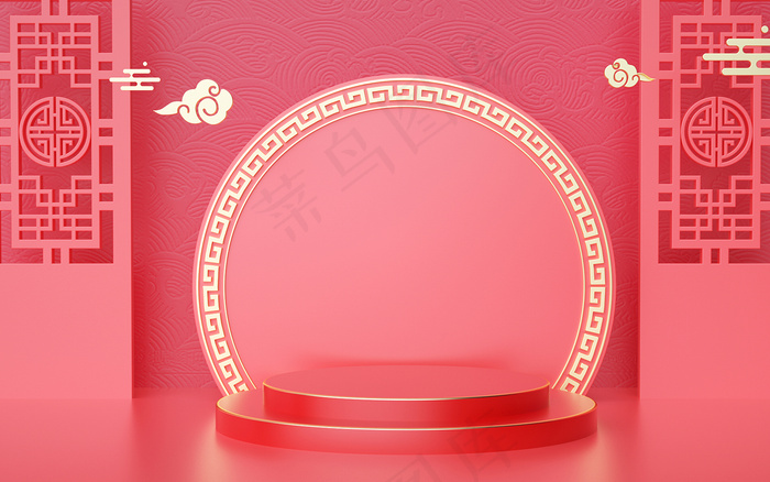 C4D电商场景模型渲染背景