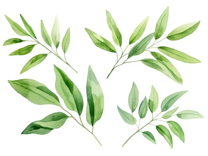 绿叶植物树叶茶壶免抠(1232x928)