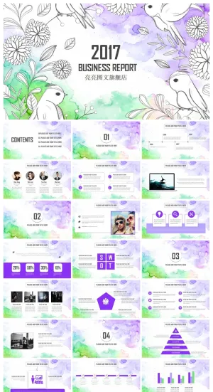 唯美清新模板职场女人用ppt模板 预览图
