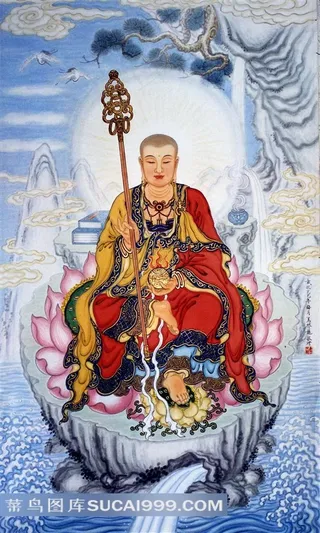 高清晰庄严地藏菩萨绘画法相