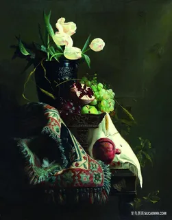 唯美花卉静物水果油画