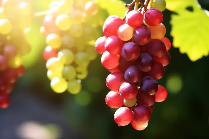 阳光下的葡萄葡萄架水果摄影图(4032x2688)