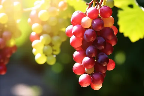 阳光下的葡萄葡萄架水果摄影图