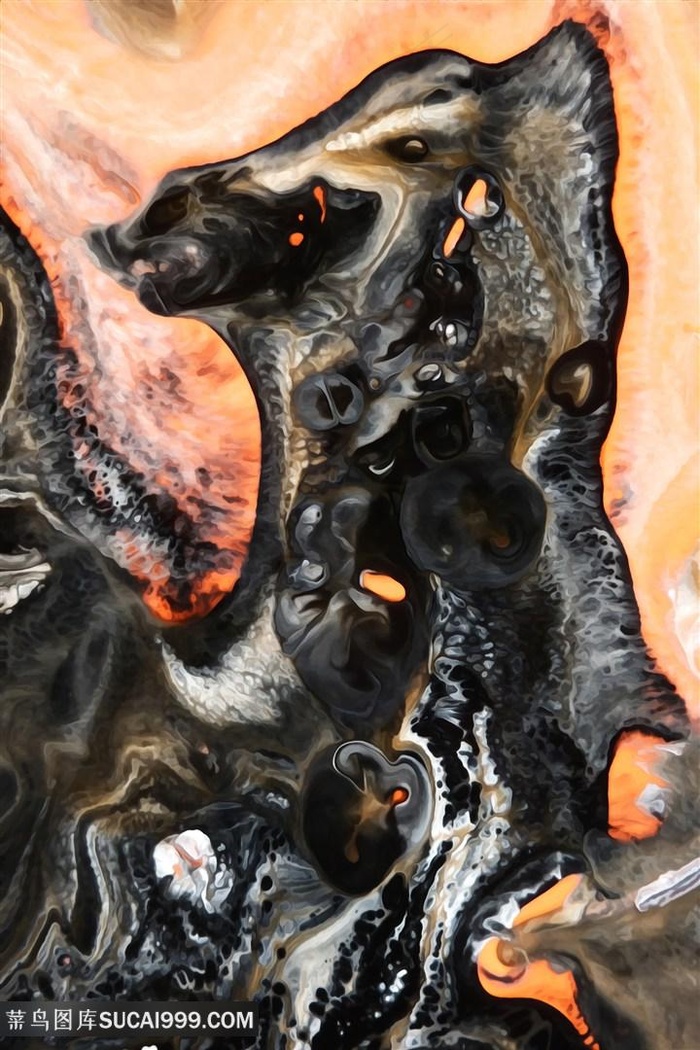 抽象时尚水彩艺术油画