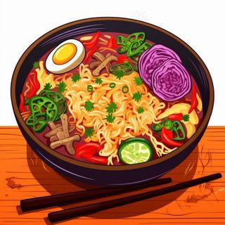 美食食物面条麻辣烫插画素材