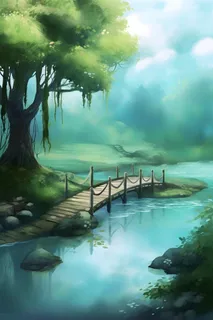 古风淡雅柳叶树青色空灵背景