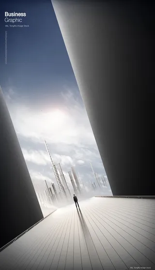 大气建筑空间高端商务海报PSD分层素材