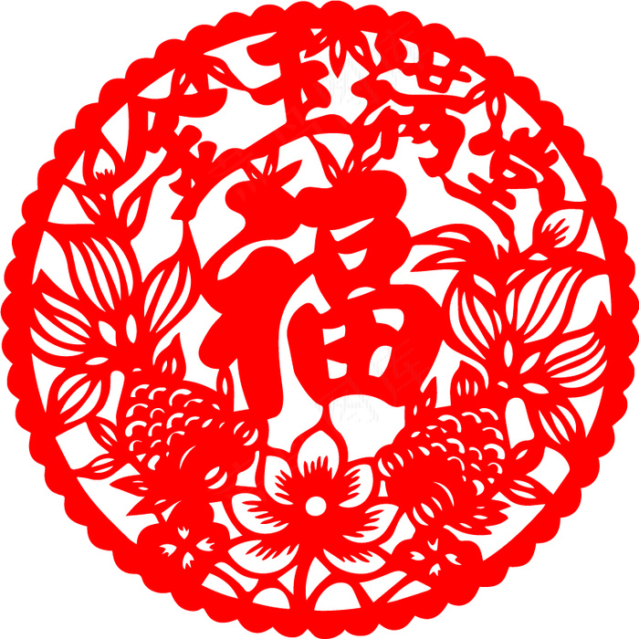 圆形窗花福ai矢量模版下载