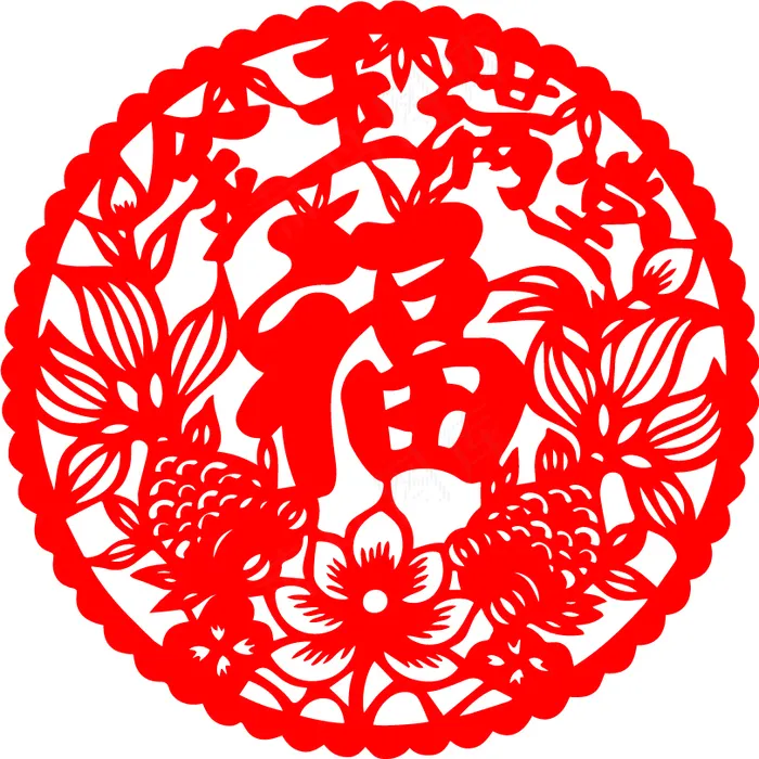 圆形窗花福ai矢量模版下载