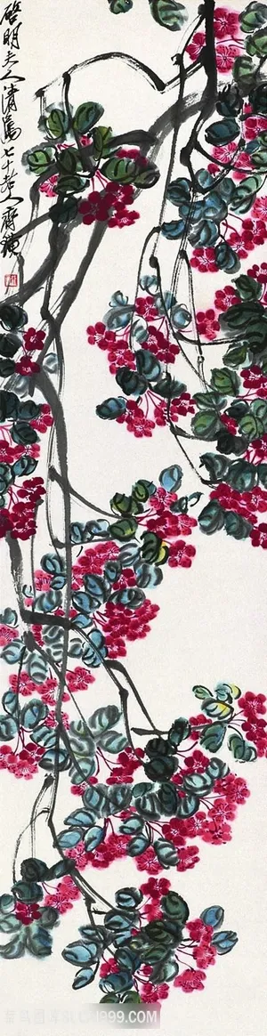 齐白石鲜花树叶植物国画图片 齐白石鲜花树叶植物国画图片