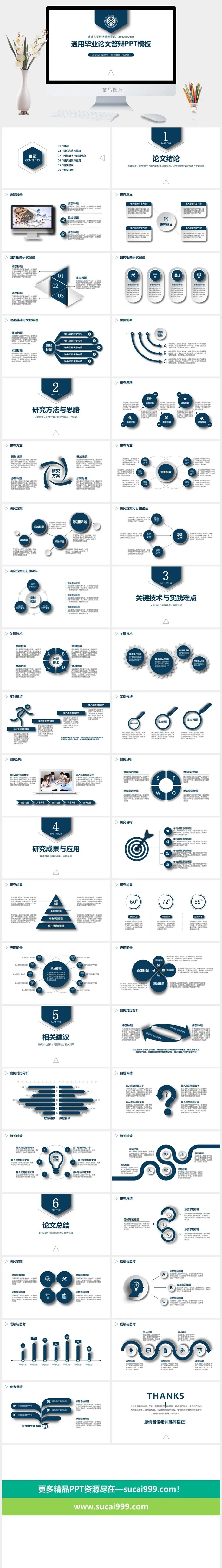 通用毕业论文答辩微立体风汇报PPT