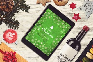 创意绿色圣诞节时尚海报