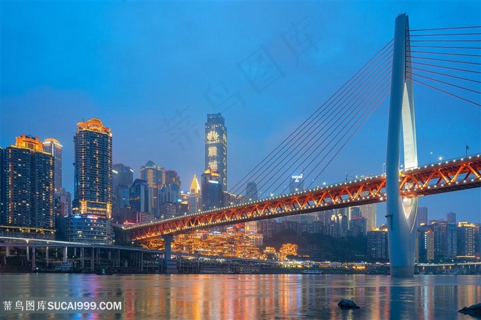 重庆嘉陵江岸夜景