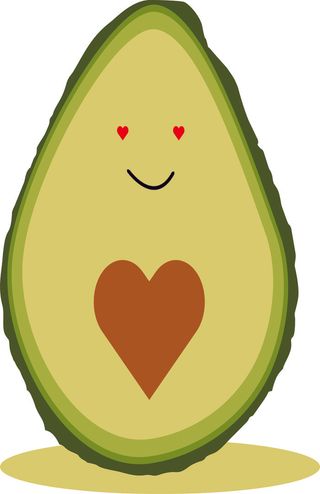 牛油果爱心矢量